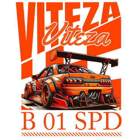 MASINI - Sticker Adeziv Autocolant Personalizat Mașină Portocalie De Curse – Numărul 32, Motor Puternic și Viteză Extremă