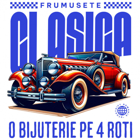 Sticker Adeziv Autocolant Personalizat Mașină Vintage Clasică – Eleganță și Lux pe 4 Roți