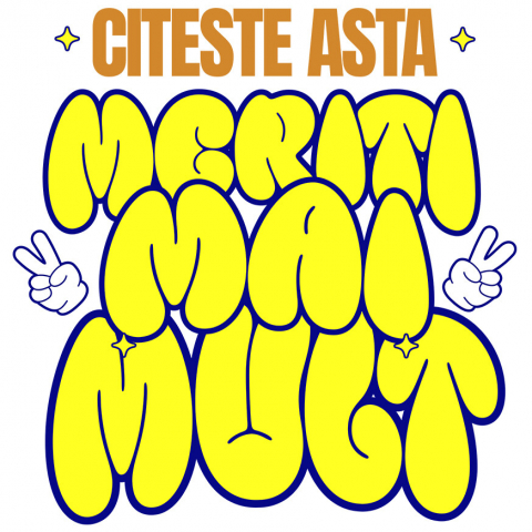 Sticker Adeziv Autocolant Personalizat Mesaj Haios Motivational - "Citeste Asta Meriti Mai Mult" Stil Balon