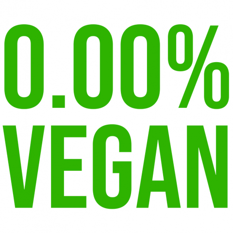 Sticker Adeziv Autocolant Personalizat Cadou personalizat cu mesaj haios „0,00% Vegan, Carne, Mâncare, Pofticios” – Perfect pentru iubitorii de mâncare