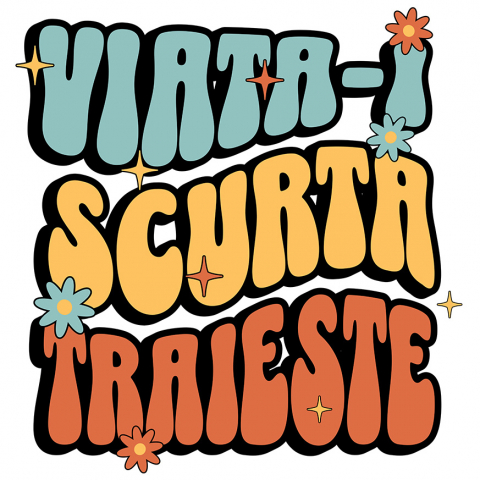 Cadouri Pentru Cupluri - Sticker Adeziv Autocolant Personalizat „Viața-i scurtă, trăiește!” - Mesaj Inspirational cu Flori Colorate | Cadou Personalizat pentru Familie și Prieteni