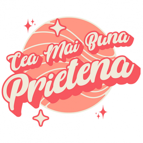 PRIETENI - Sticker Adeziv Autocolant Personalizat "Minge de Baschet Personalizată cu Stele Strălucitoare - Cea Mai Bună Prietenă Fete, Cadou Dragoste"