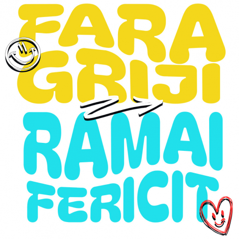 Sticker Adeziv Autocolant Personalizat Text Motivational Relaxare Fără Griji - Rămâi Fericit