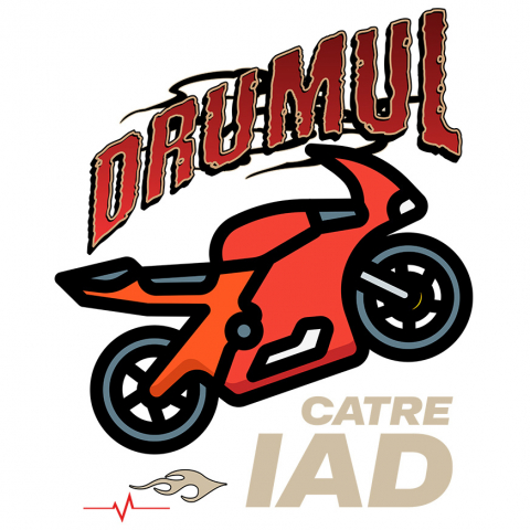 Sticker Adeziv Autocolant Personalizat Motocicletă Roșie – Viteză și Adrenalină pe Drumul Către Iad