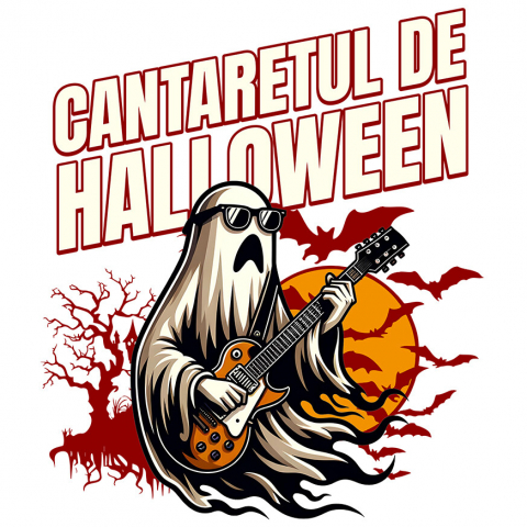 HALLOWEEN - Sticker Adeziv Autocolant Personalizat Mumie cu Chitară și Ochelari de Soare | Cântărețul De Halloween | Cadou Personalizat pentru Copii și Familie