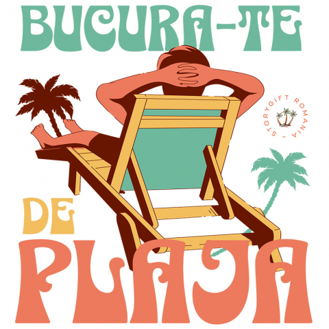 Sticker Adeziv Autocolant Personalizat Om Pe Sezlong Plajă Tropicală - Cadouri Personalizate Pentru Familie, Tati și Copii