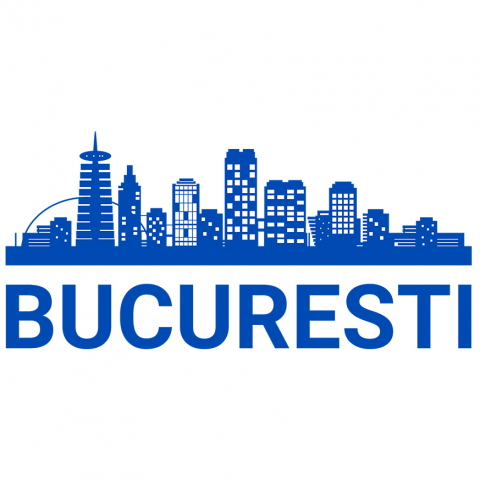 MIXED - Sticker Adeziv Autocolant Personalizat Orașul București - Clădiri Înalte și Atracții Turistice de Neratat