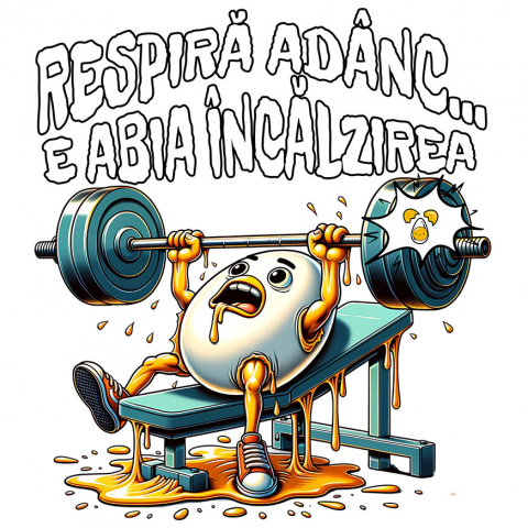 SPORT - Sticker Adeziv Autocolant Personalizat Ou la Sală - Tricou Personalizat Motivațional pentru Sportivi și Antrenamente