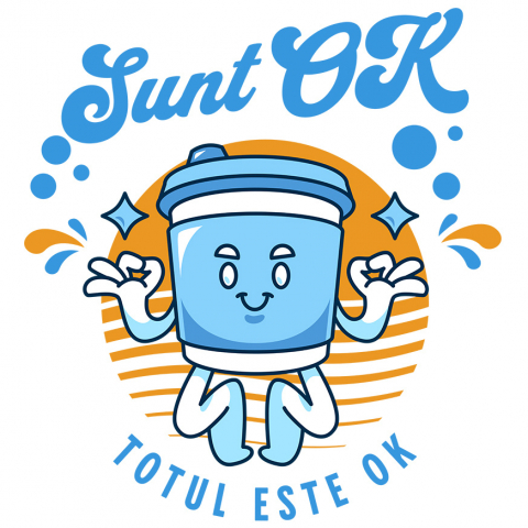 bauturi - Sticker Adeziv Autocolant Personalizat „Pahar Personalizat Yoga 'Sunt Ok, Totul Este Ok' – Cadou Motivațional pentru Familie și Yoga”