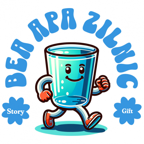 Cadouri Pentru Cupluri - Sticker Adeziv Autocolant Personalizat „Pahar Personalizat 'Bea Apă Zilnic' – Cadou Vesel pentru Familie, Copii și Hidratare”