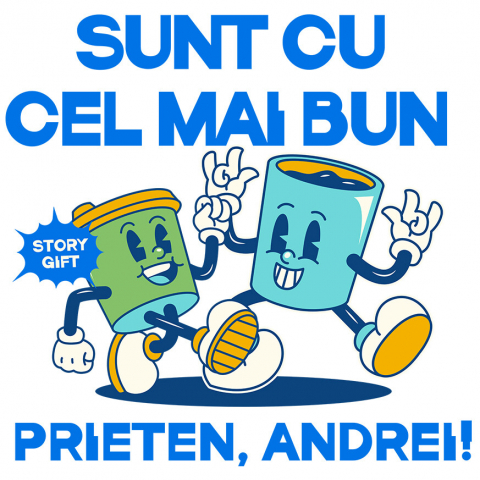 Sticker Adeziv Autocolant Personalizat Animatie Sef Birou Cu Cafea și Tigara - Cadouri Personalizate pentru Familie, Copii, Tati și Prieteni