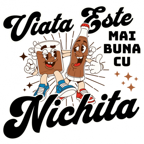 Sticker Adeziv Autocolant Personalizat Cadouri personalizate pentru prieteni – Pahar de cola și sticla de cola cu text personalizat