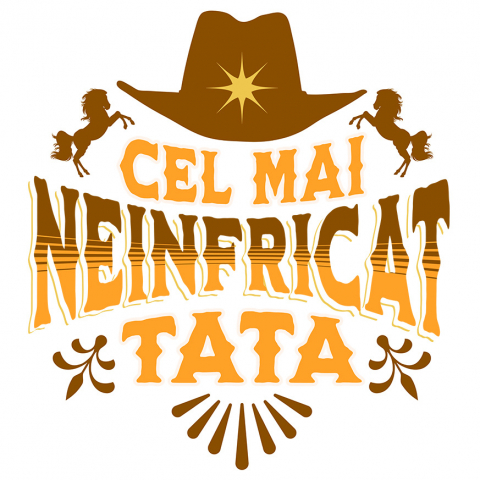 Tata - Sticker Adeziv Autocolant Personalizat Cadouri Personalizate Tata și Copii | Pălărie Cowboy, Cel Mai Neinfricat Tata, Dragoste