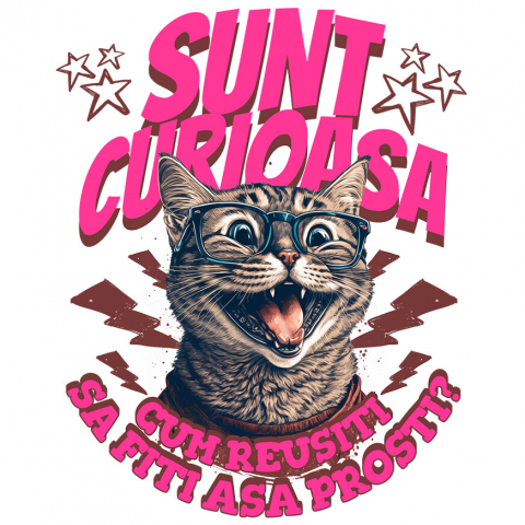 Cadouri Pentru Ea - Sticker Adeziv Autocolant Personalizat „Cadouri personalizate haioase cu pisică zâmbitoare și mesaje sarcastice pentru familie și prieteni”