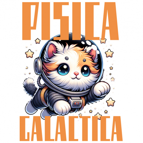 PISICI - Sticker Adeziv Autocolant Personalizat "Pisica în Costum de Astronaut - Cadou Personalizat pentru Iubitorii de Pisici și Copii"