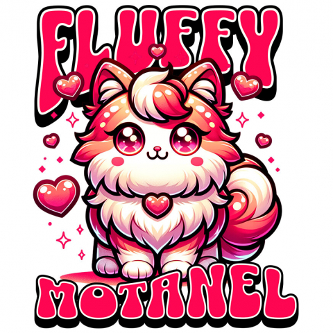 PISICI - Sticker Adeziv Autocolant Personalizat Pisica Pufoasă Portocalie Îndrăgostită – Cadou Personalizat Fluiffy Motănel pentru Valentine's Day