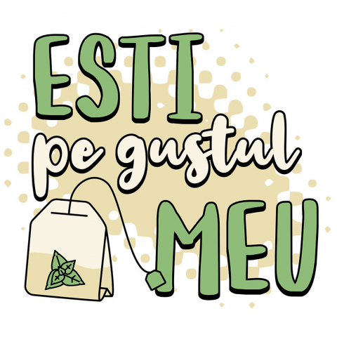 Cadouri Pentru Cupluri - Sticker Adeziv Autocolant Personalizat „Plic de Ceai cu Mentă – Băutură Caldă și Relaxantă pentru Orice Moment”