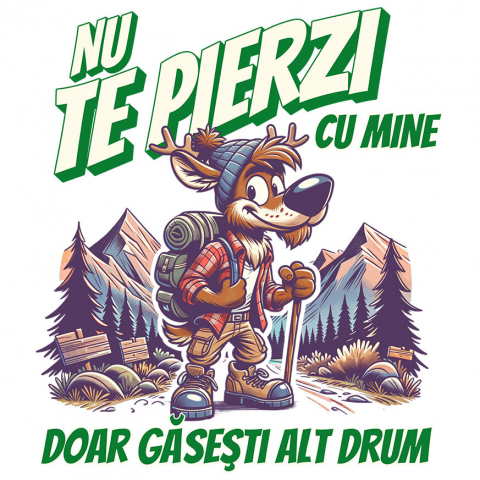 CALATORIE - Sticker Adeziv Autocolant Personalizat "Cadou Personalizat ‘Nu Te Pierzi Cu Mine, Doar Găsești Alt Drum’ – Mesaj Motivațional pentru Iubitorii de Munte și Aventură"