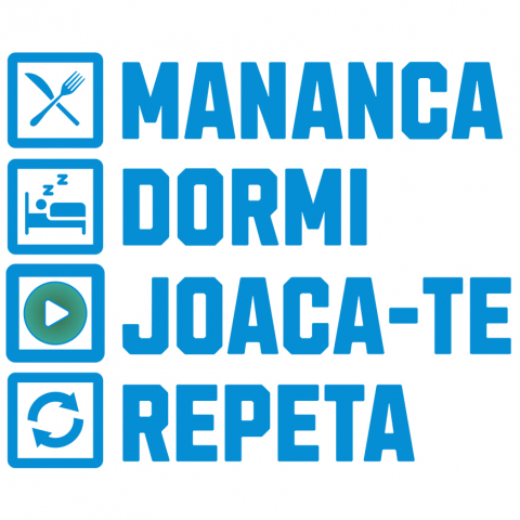 Sticker Adeziv Autocolant Personalizat Rutina Zilnică Haioasă Gamer Bărbat - Mananca Dormi Joaca-te Repeta