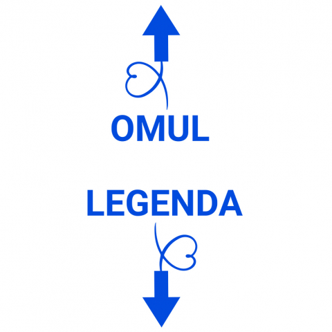Sticker Adeziv Autocolant Personalizat „Omul Legendar” cu Săgeți și Inimioare – Mesaj Haios și Sarcastic pentru Cadouri Personalizate