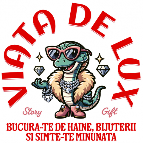 Sticker Adeziv Autocolant Personalizat Sarpe cu Haină de Blană și Ochelari de Soare, Bijuterii Diamante - Viață de Lux și Stil