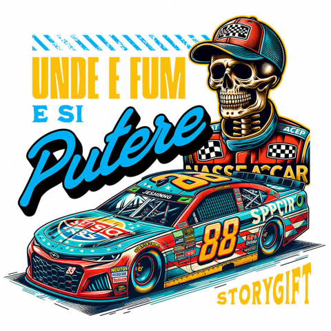 MASINI - Sticker Adeziv Autocolant Personalizat Schelet Pilot Formula 1 – Adrenalină, Viteză și Stil Unic