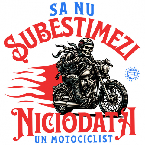 Sticker Adeziv Autocolant Personalizat Schelete Horror pe Motocicletă Vintage – Pasiune și Iubire pentru Moto