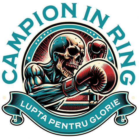 SPORT - Sticker Adeziv Autocolant Personalizat Schelet Boxer – Campion în Ring, Motivație și Forță