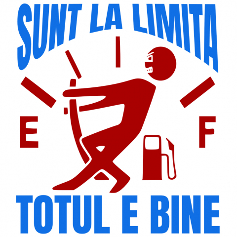 Sticker Adeziv Autocolant Personalizat Semn Bord Auto – Nivel Combustibil Scăzut cu Design Amuzant