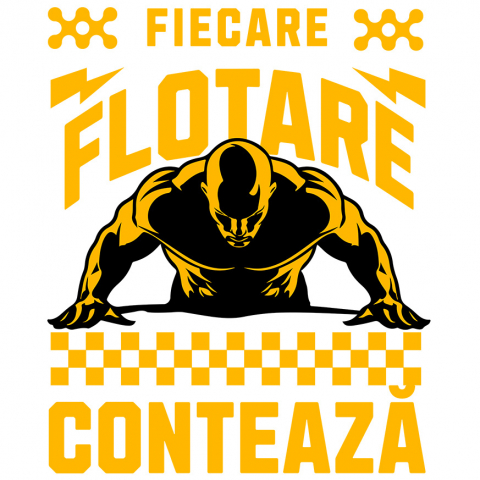 SPORT - Sticker Adeziv Autocolant Personalizat Silueta Bărbat Flotare - Tricou Personalizat Motivațional pentru Sportivi