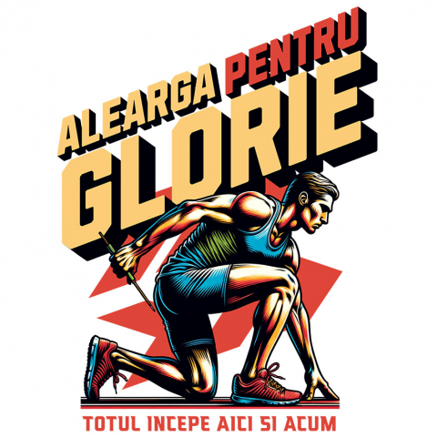 SPORT - Sticker Adeziv Autocolant Personalizat Alergător Maraton – Motivație și Glorie Sportivă