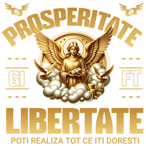 INGERI - Sticker Adeziv Autocolant Personalizat Statuie Grecească Cu Aripi Din Aur - Cadou Personalizat Prosperitate și Libertate pentru Familie și Prieteni