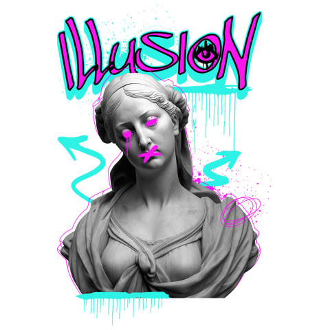 Sticker Adeziv Autocolant Personalizat Statuie Grecească Graffiti Urban cu Artă Abstractă - Cadou Personalizat pentru Familie și Prieteni