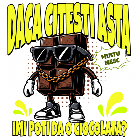 Sticker Adeziv Autocolant Personalizat Tableta de ciocolată personalizată cu mesaj „Dacă citești asta, îmi poți da o ciocolată” – Cadou amuzant