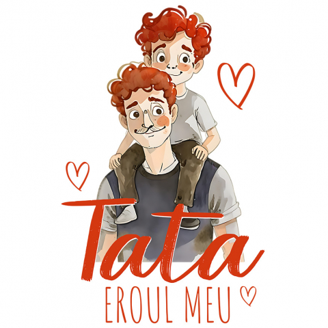 Tata - Sticker Adeziv Autocolant Personalizat Tata și Copil Pe Umeri „Tata Eroul Meu” – Cadou Personalizat Familie și Copilărie