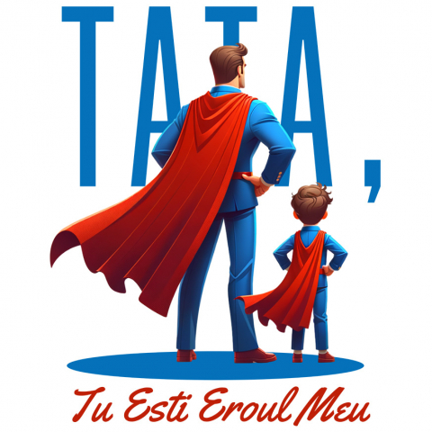 Tata - Sticker Adeziv Autocolant Personalizat Cadouri Personalizate Tata și Fiu | Tatal Meu Eroul Meu, Dragoste Familie