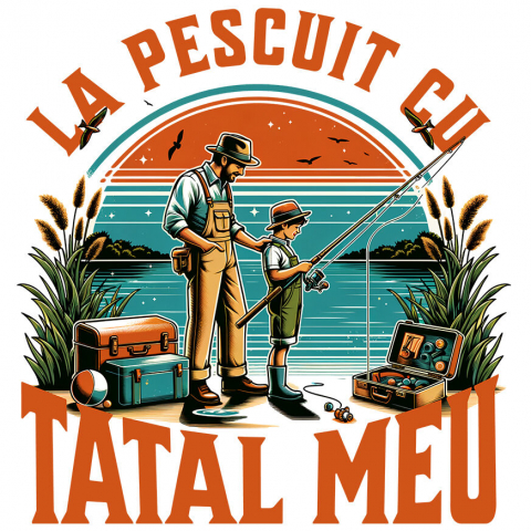 CALATORIE - Sticker Adeziv Autocolant Personalizat "Pescuit cu Tata la Baltă – Momente de Neuitat în Natură"