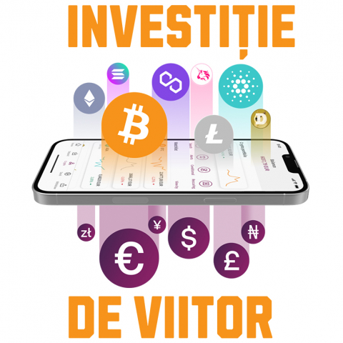 Cadouri Pentru Ea - Sticker Adeziv Autocolant Personalizat Telefon cu Criptomonede Bitcoin – „Investiție de Viitor” – Cadou Personalizat pentru Familie, Tati, Copii, Prieteni