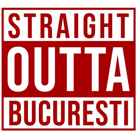 Sticker Adeziv Autocolant Personalizat Straight Out București Romania - Design Haios și Cadou Personalizat Urban