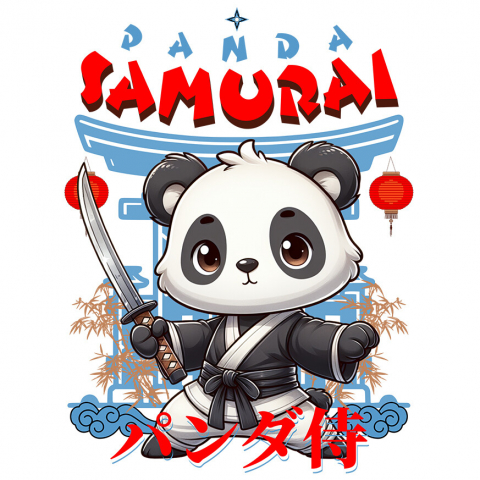 COPII - Sticker Adeziv Autocolant Personalizat Panda Samurai Ninja – Cadou Personalizat pentru Copii și Familie