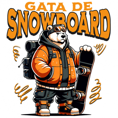 SPORT - Sticker Adeziv Autocolant Personalizat Urs Polar Modern Pe Snowboard – Design Cool De Iarnă