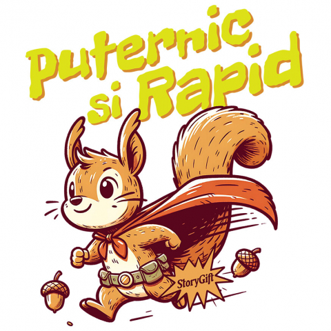 Supereroi - Sticker Adeziv Autocolant Personalizat Veverița Cu Pelerină De Super Erou Curcubeu – Cadou Personalizat Puternic Și Rapid Pentru Copii