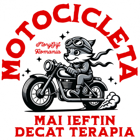 Sticker Adeziv Autocolant Personalizat Vulpe Motociclistă Pe Motor Vintage – Design Haios și Plin de Aventură