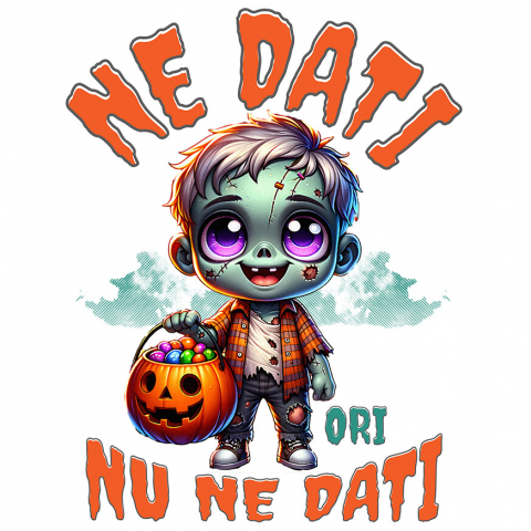 HALLOWEEN - Sticker Adeziv Autocolant Personalizat Zombie Din Mormânt cu Mesaj „E Doar un Zombie Nu Te Speria” | Cadou Personalizat Halloween