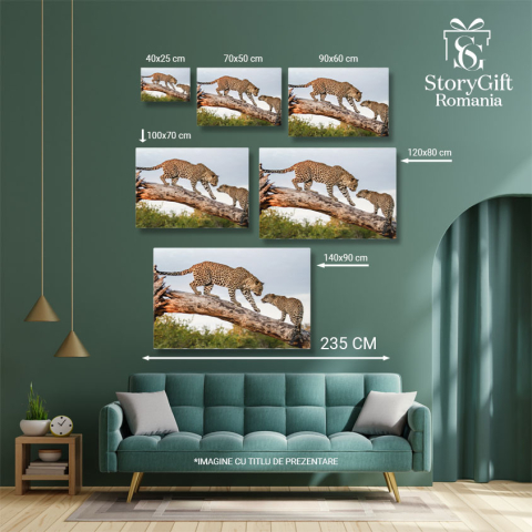 Tablou Canvas: 2 Feline, Mama si Puiul 40x25CM [4]