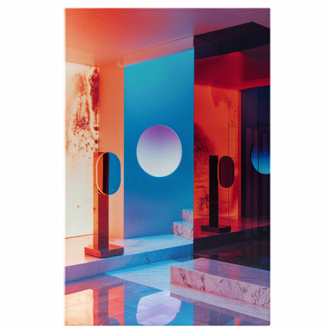 Abstract - Tablou Canvas Abstract - Hol Modern cu Culori Vibrante, Marime 40x25CM