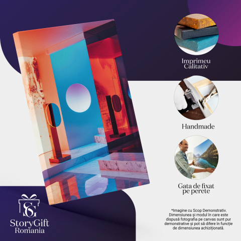 Tablou Canvas Abstract - Hol Modern cu Culori Vibrante, Marime 40x25CM [1]