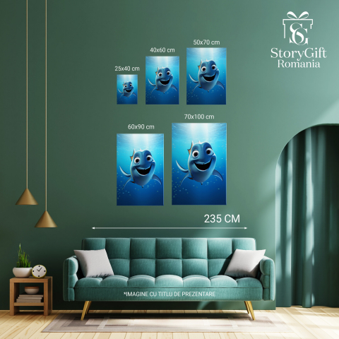 Tablou Canvas cu Pești în Adâncurile Apei Baia de Soare, Marime 40x25CM [2]