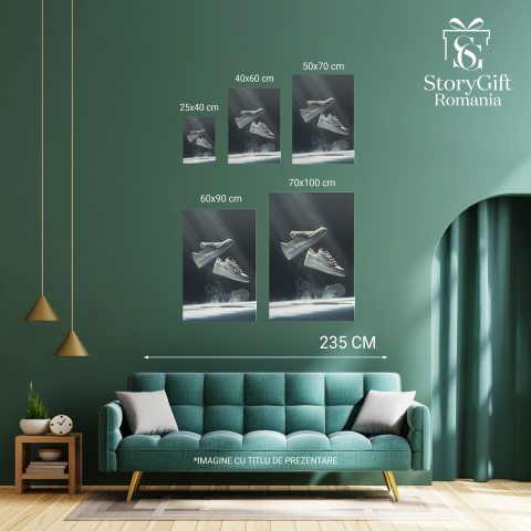 Adidași Albi Simpli - Tablou Canvas în Lumină Naturală, Marime 40x25CM [3]