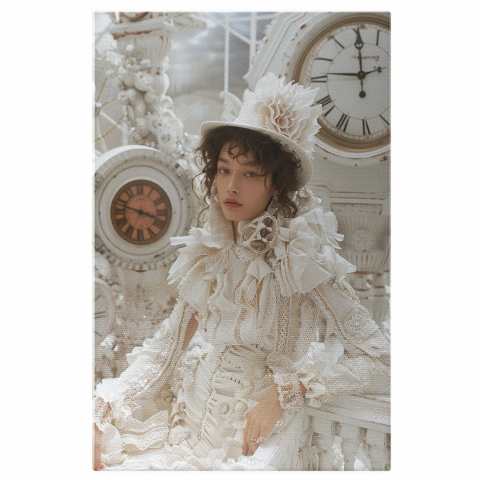 Albul în Modă - Feminitatea Îmbrăcată în Fronseuri și Dantelă de Lux - Pictură Digitală, Marime 40x25CM